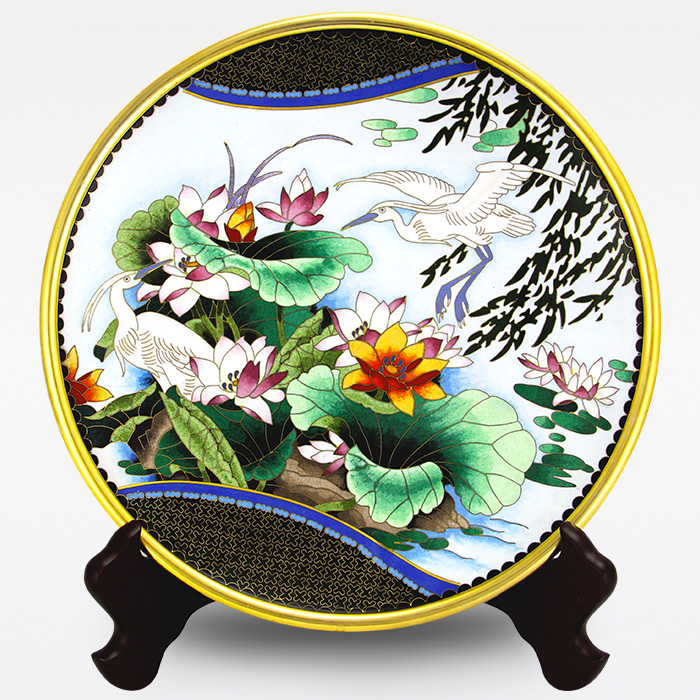 京锐景泰蓝12寸和谐之路盘