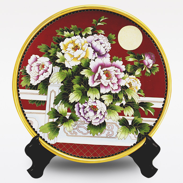 京锐景泰蓝12寸花好月圆盘