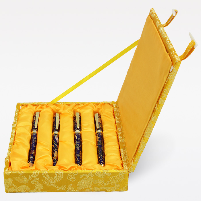 京锐景泰蓝梅兰竹菊笔套装