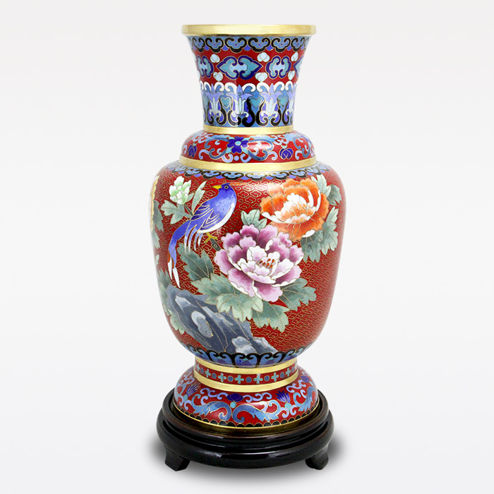 京锐景泰蓝12寸花鸟六线瓶_10寸-19寸_小尺寸类_瓶型_京锐景泰蓝商城 京锐景泰蓝12寸花鸟六线瓶_10寸-19寸_小尺寸类_瓶型_京锐景泰蓝商城