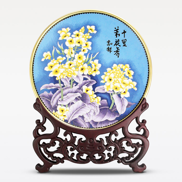 京锐景泰蓝15寸十里菜花香盘