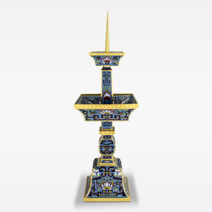 京锐景泰蓝20寸烛台