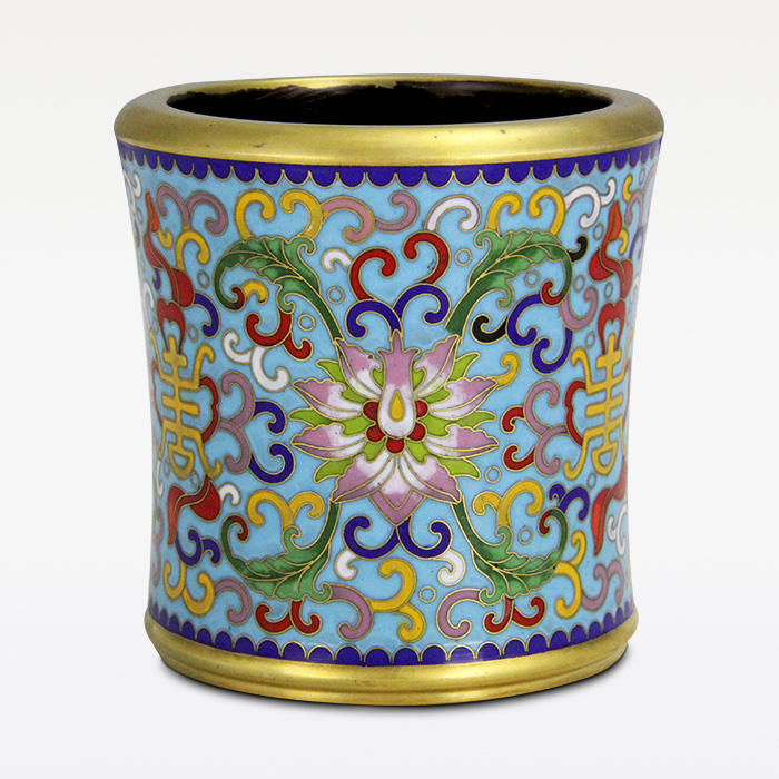 京锐景泰蓝5寸铸胎笔筒